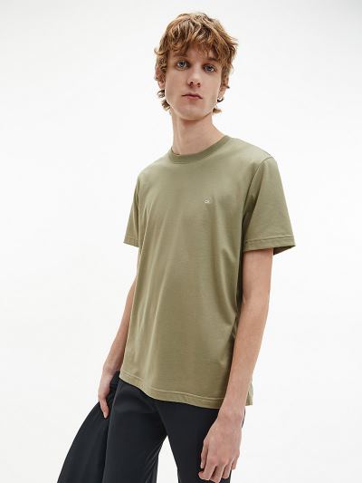 Calvin Klein Ruhák HU868421 | Calvin Klein Organic Cotton Férfi Póló Zöld